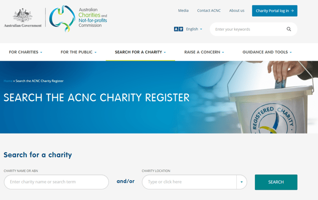 Australian charity website